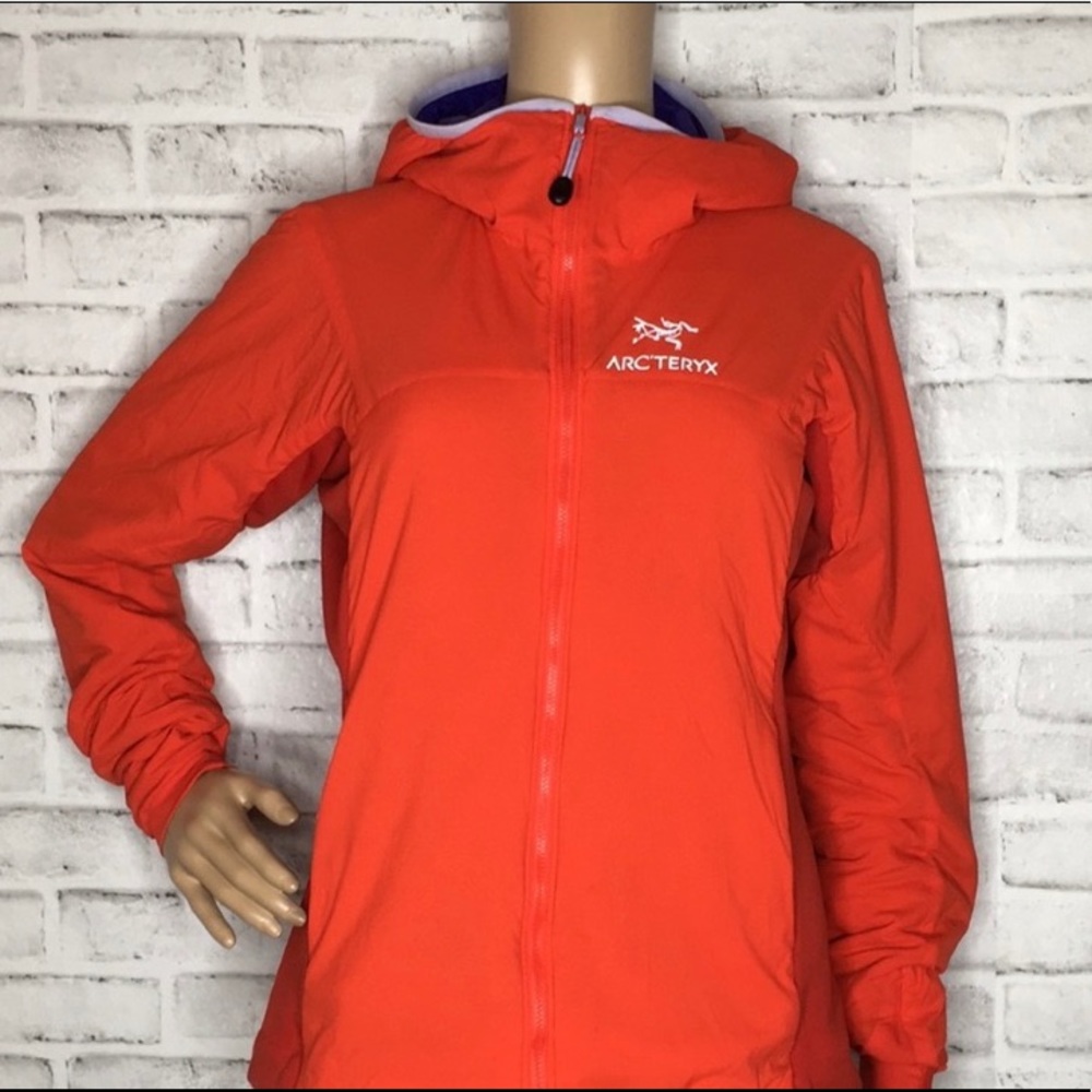 Arcteryx red orange hooded jacket